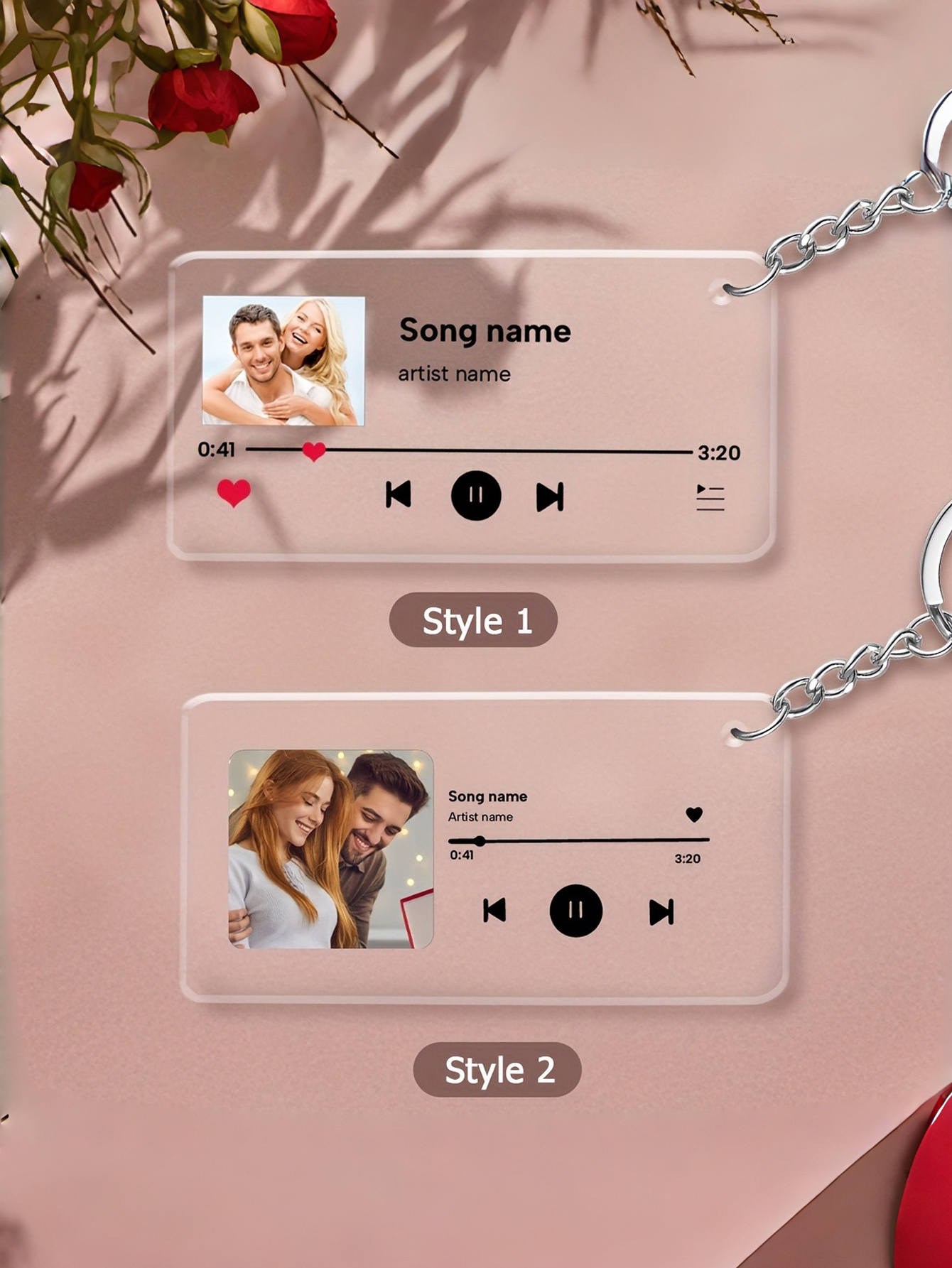 Custom Photo and Name Keychains, Personalized Acrylic Keychains